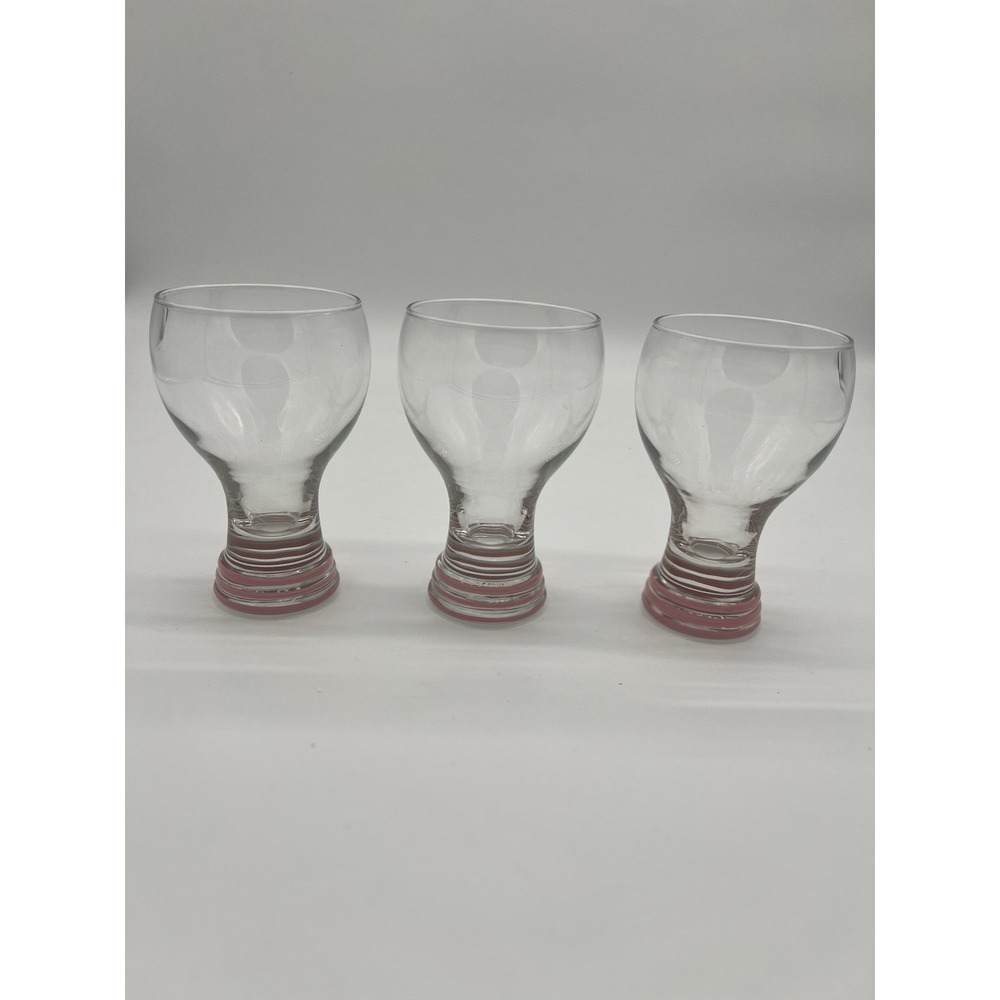 Vintage Homer Laughlin Fiesta Ware Goblets Glasses Banded 16 oz Set Of 3, Pink